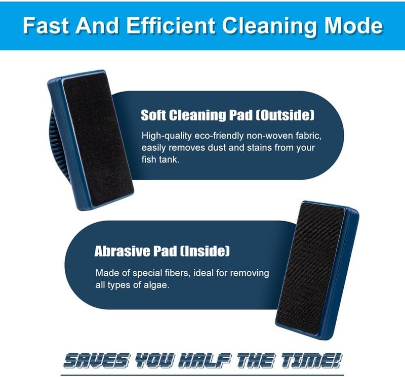 DATOO Aquarium Mini Magnetic Scrubber Scraper Small Fish Tank Cleaner Nano Glass Aquarium Cleaning Tools with Super Strong Magnet (Max) - Image 3